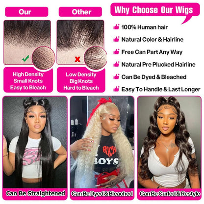 14-Inch 13X6 HD Lace Front Wig - Human Hair Deep Wave, Pre-Plucked, 200 Density, Ideal for Black Women