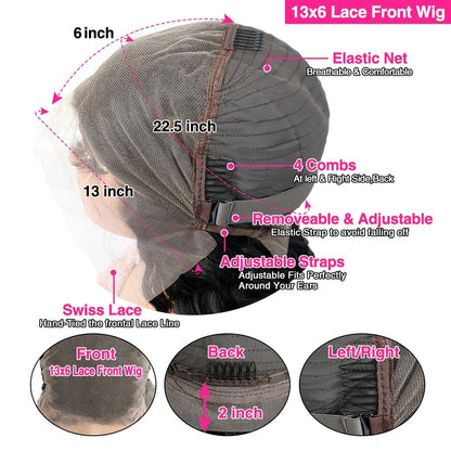14-Inch 13X6 HD Lace Front Wig - Human Hair Deep Wave, Pre-Plucked, 200 Density, Ideal for Black Women